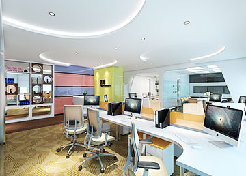 珠控高格調(diào)大廈辦公室裝修設計 洛博生物科技